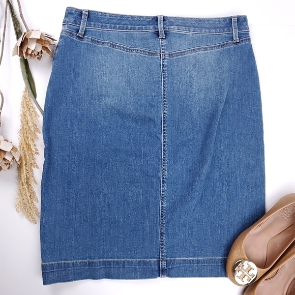 New Talbots Petites Blue Denim Skirt Sz 10 Petite - Picture 10 of 12